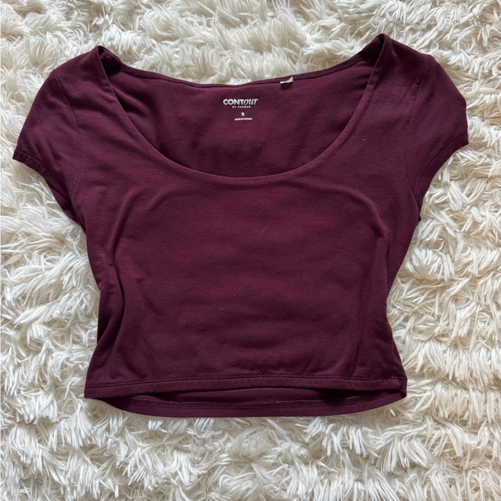 Women's Burgundy Crop Top